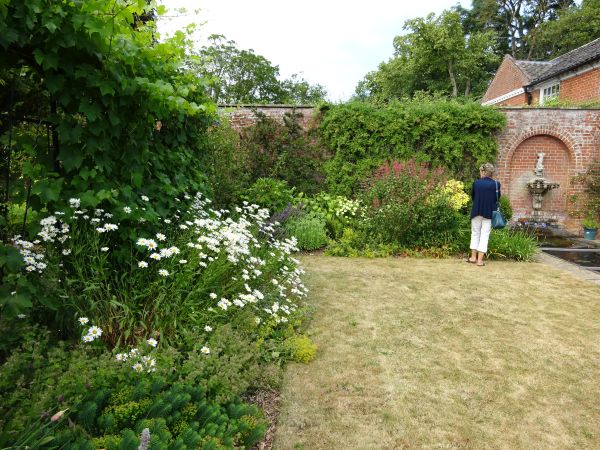 Lawn with flower beds